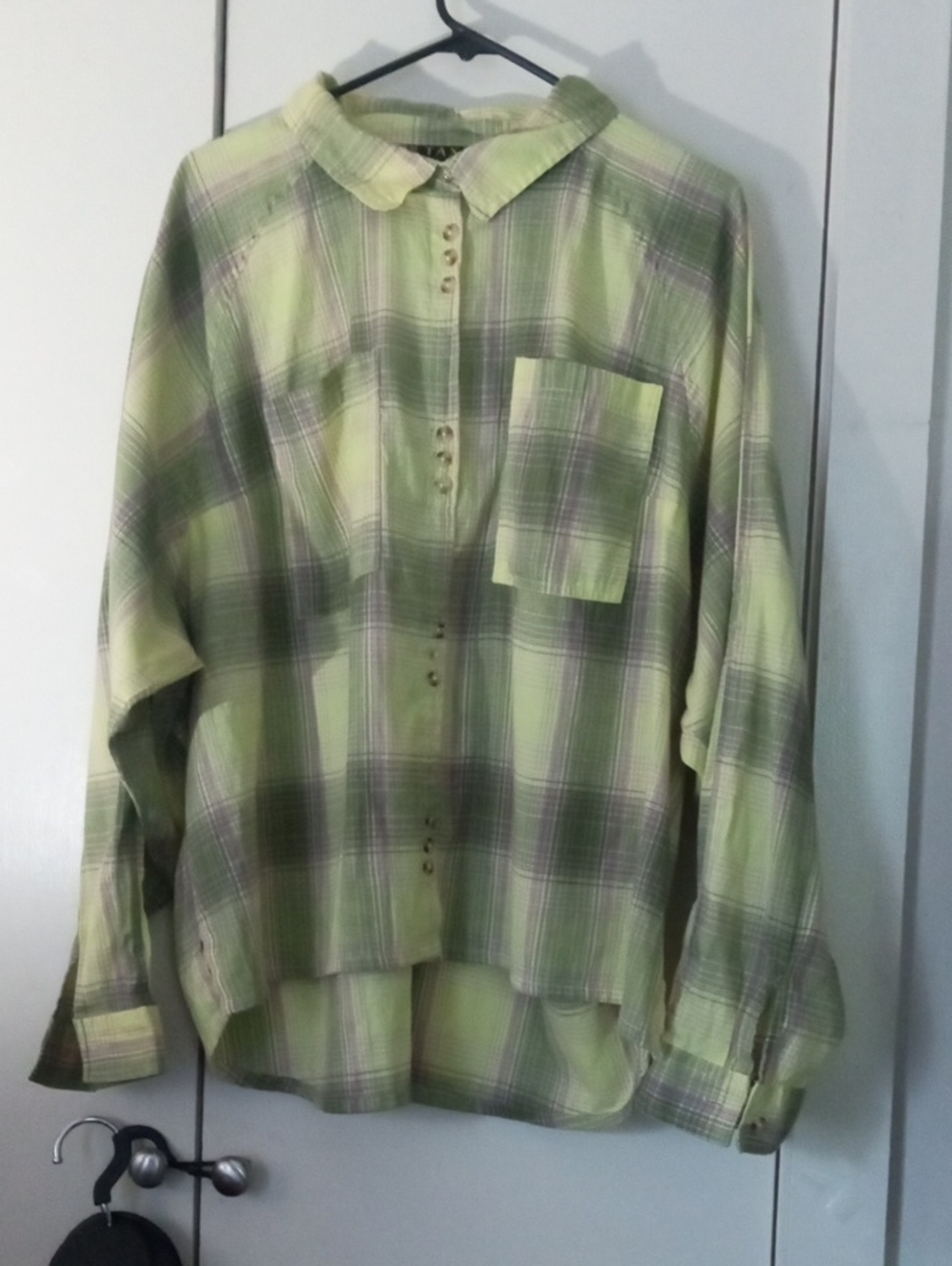 Taxi Unique Colorway Cotton Plaid Long Sleeve Button Shirt 3X